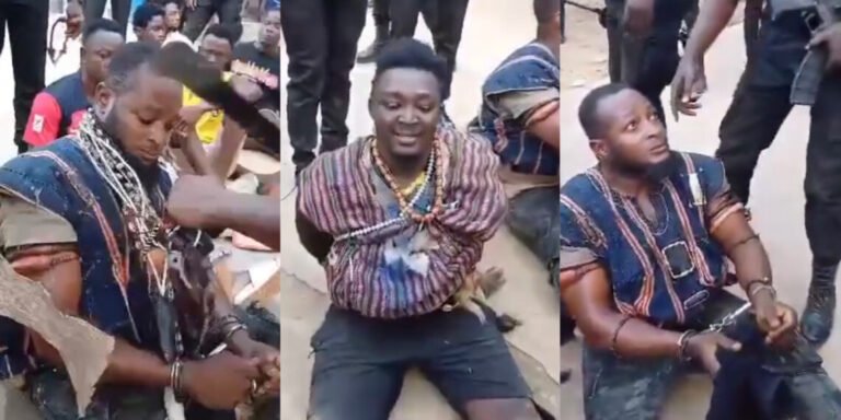 Juju Man’s Magic Fails! Dares Ghana Police, Ends Up in Tears After Losing Powers