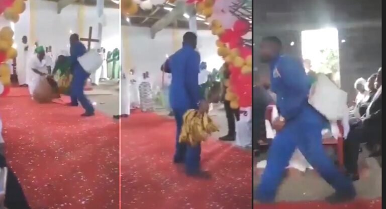 Husband Storms Church To Take Back Foodstuffs His Wife Gifted To Pastor In Farewell Service