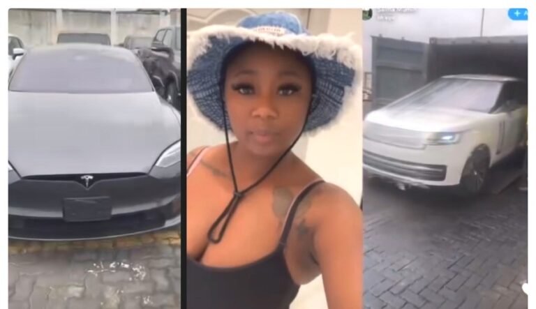 Salma Mumin Welcomes Her Brand New Range Rover And Tesla At Tema Port On Same Day