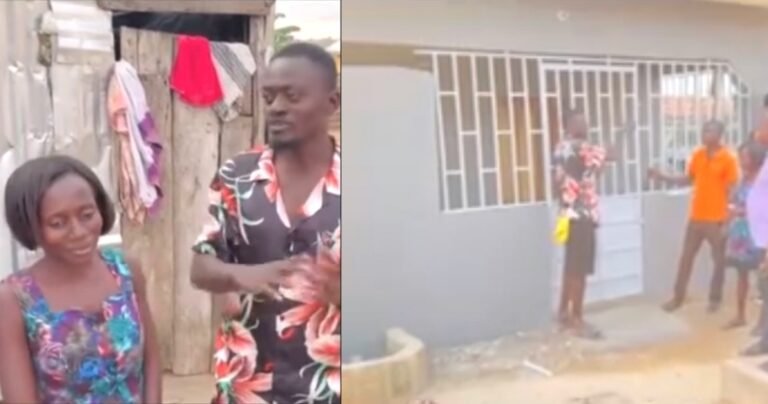 Kwadwo Nkansah Builds House For Childhood Friend Who Lives In Kiosk After Hearing About Her Struggles