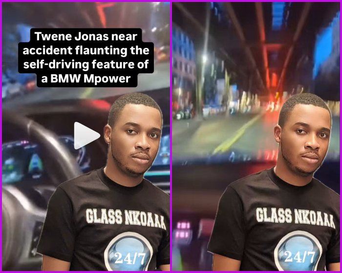 Twene Jonas Narrowly Escapes Car Accident After Demonstrating Autonomous Driving in BMW Vehicle